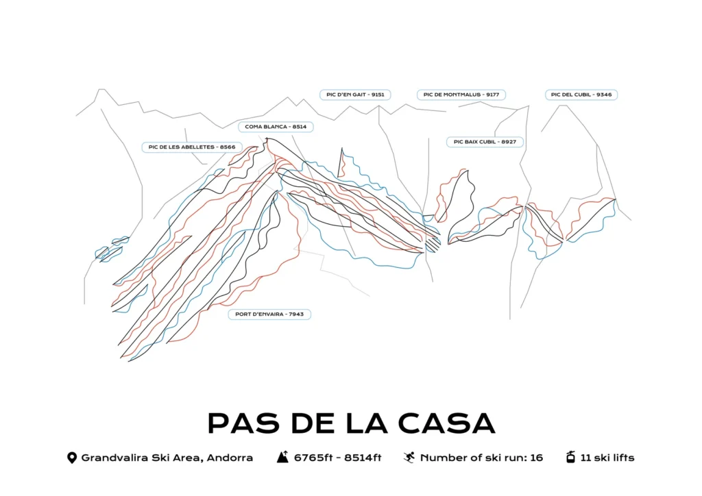 Affiche plan des pistes Pas de la Casa